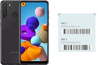 So sehen Sie den IMEI-Code in Galaxy A21