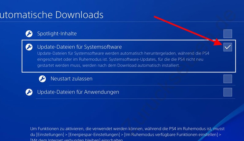 Automatischer Download von PlayStation 4-Updates