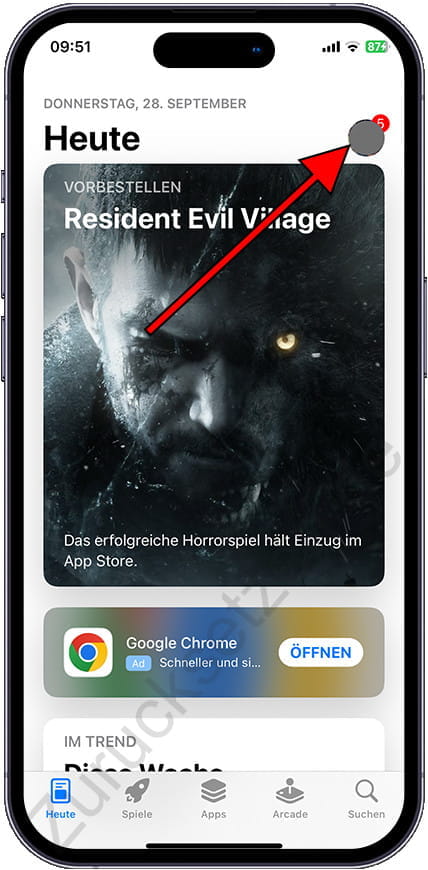 Öffnen Sie das App Store-Konto