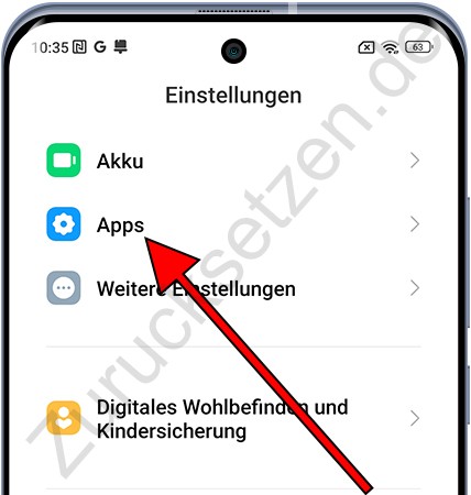 Xiaomi-Anwendungseinstellungen