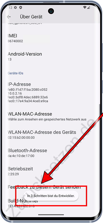 Aktivieren Sie Optionen für Android-Entwickler