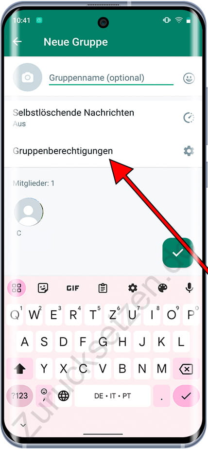 WhatsApp-Gruppenberechtigungen