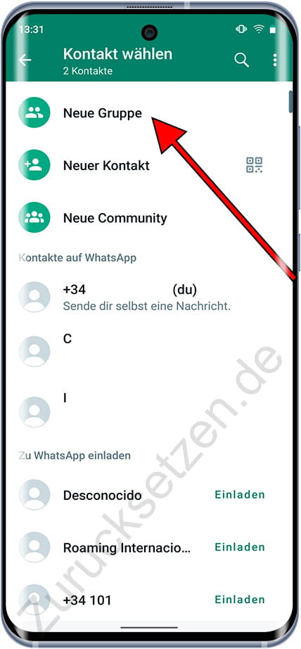 WhatsApp Neue Gruppe