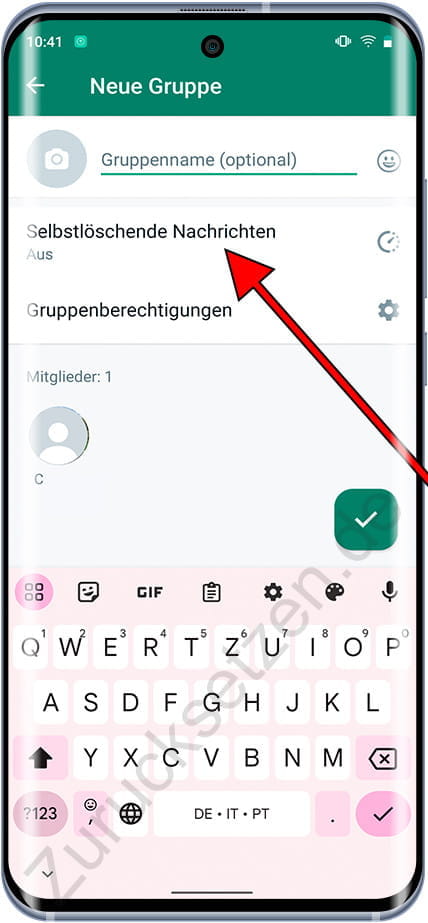 Temporäre WhatsApp-Nachrichten