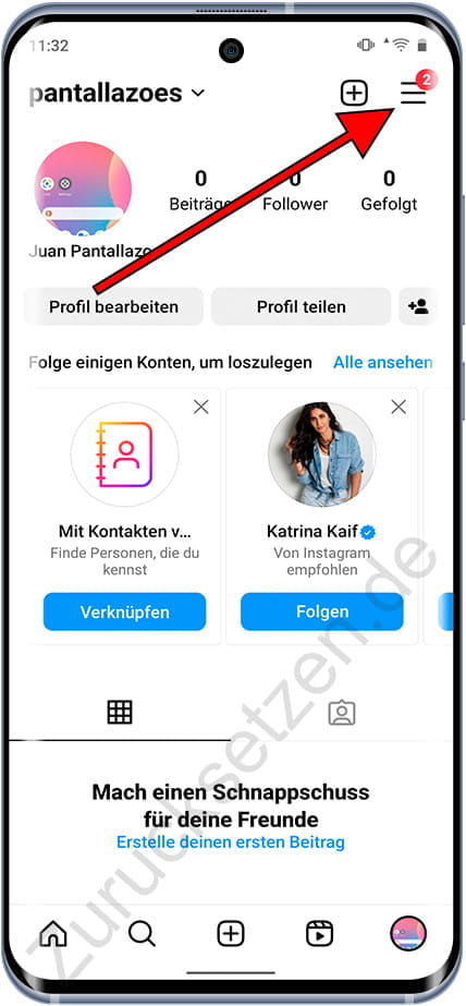 Einstellungen des Instagram-Kontos