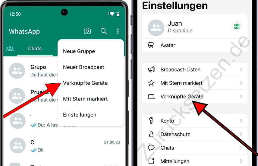 Mit WhatsApp verknüpfte Geräte