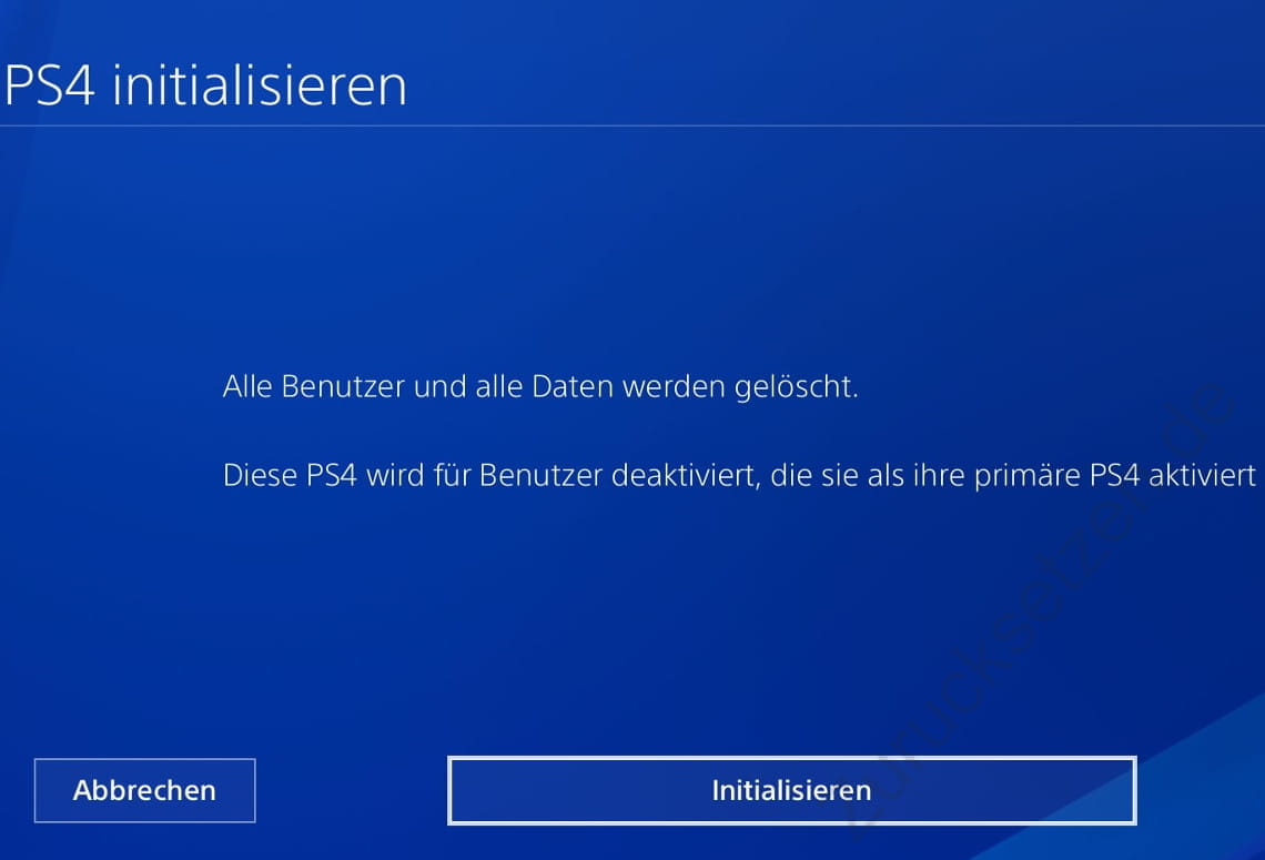 Initialisieren Sie die PS4-Wiederherstellung