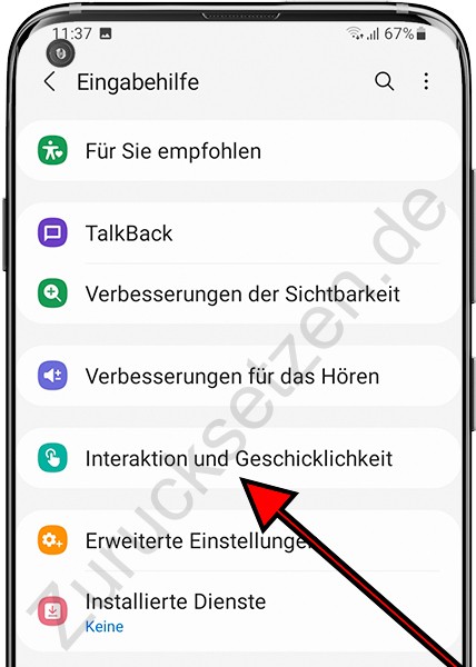 Interaktion und Geschicklichkeit Samsung Galaxy