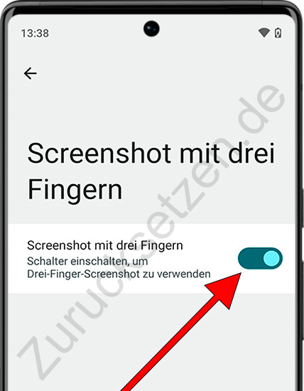Aktivieren Sie den Screenshot mit drei Fingern für Android