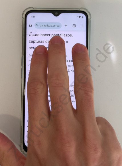 Mit drei Fingern auf Android aufnehmen
