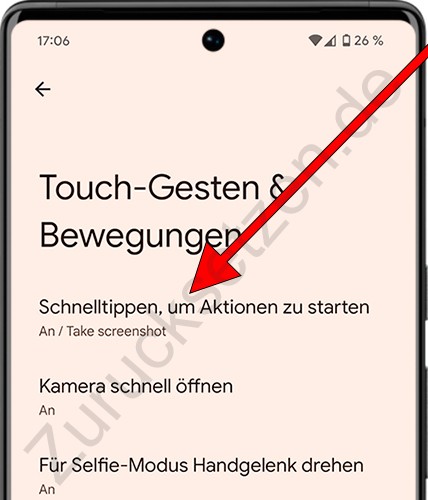 Schnelltippen, um Aktionen zu starten