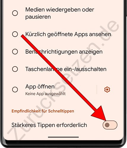 Stärkeres Tippen erforderlich