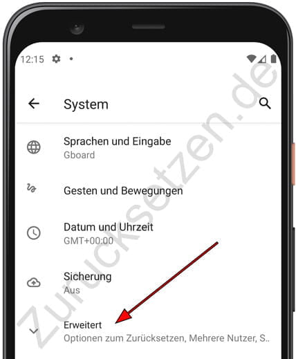 Erweitert Einstellungsmenü Android