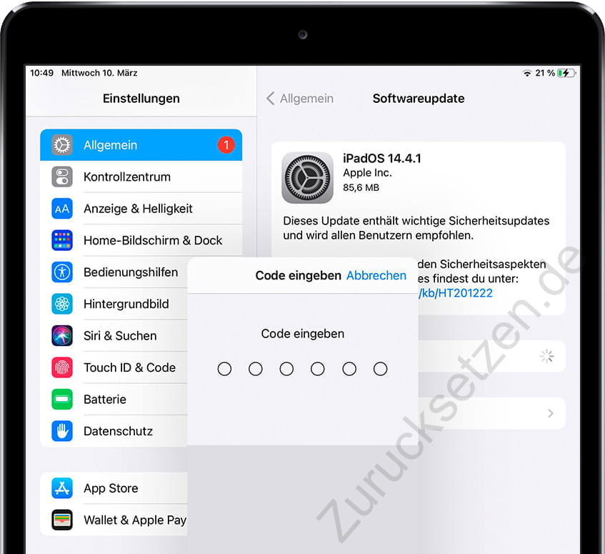 iPad-Freischaltcode