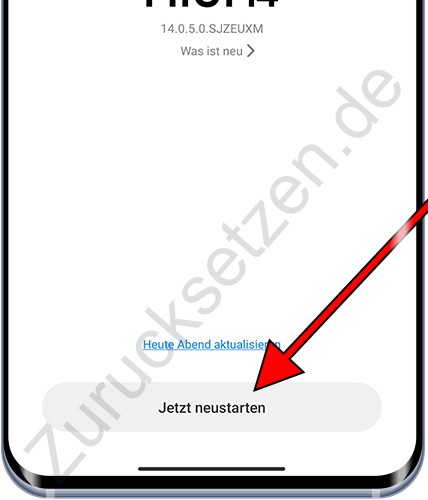 Neustart nach Xiaomi-Update