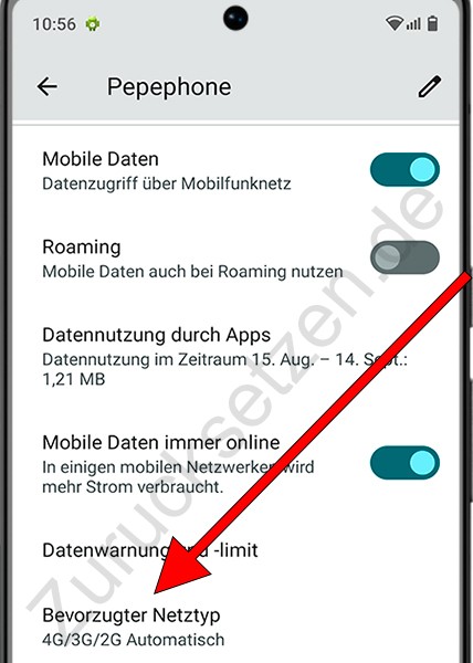 Bevorzugter Android-Netzwerktyp