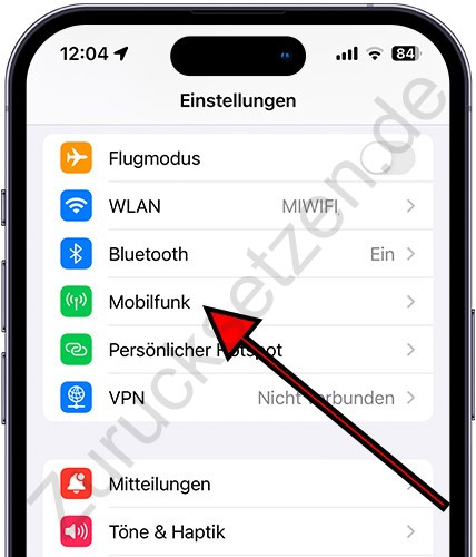Mobilfunk vom iPhone