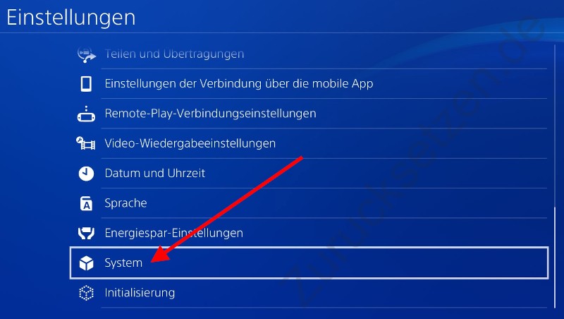 Einstellungen > PlayStation 4-System