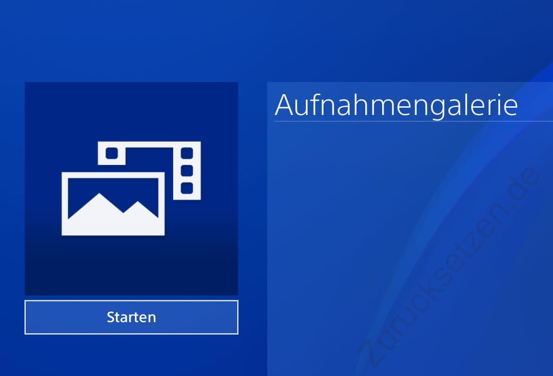 Starten PlayStation 4 Aufnahmengaler