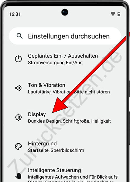 Android-Bildschirmeinstellungen