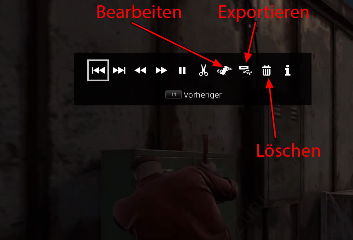 PS4-Videoaufnahme exportieren oder löschen