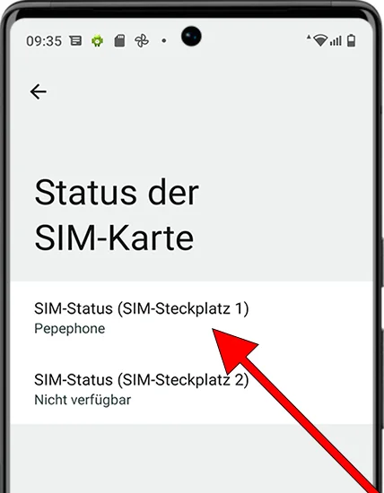 Status der SIM-Karte Android