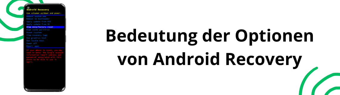 Was Android-Recovery optionen bedeuten