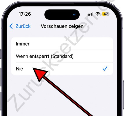 Benachrichtigungseinstellungen Vorschau iPhone