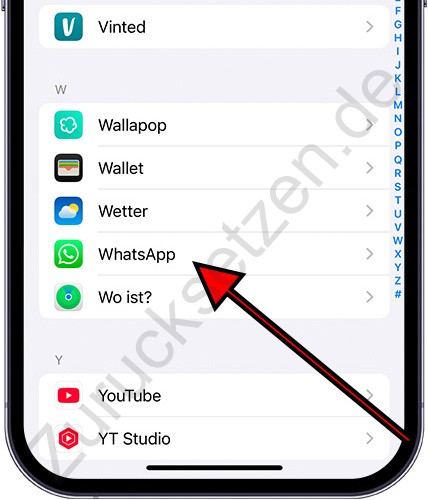 WhatsApp-Einstellungen auf dem iPhone