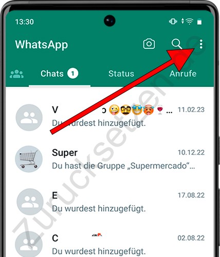 WhatsApp-Optionen Android