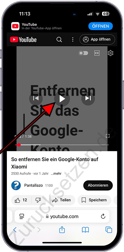 Video auf YouTube abspielen