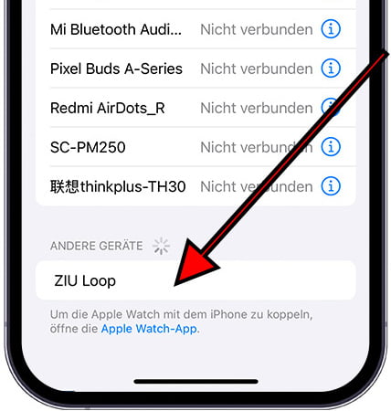 Bluetooth-Gerät auf dem iPhone auswählen