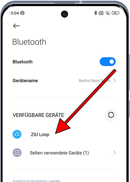 Wählen Sie Bluetooth-Gerät auf Xiaomi aus