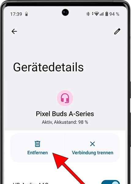 Bluetooth-Gerät auf Android vergessen