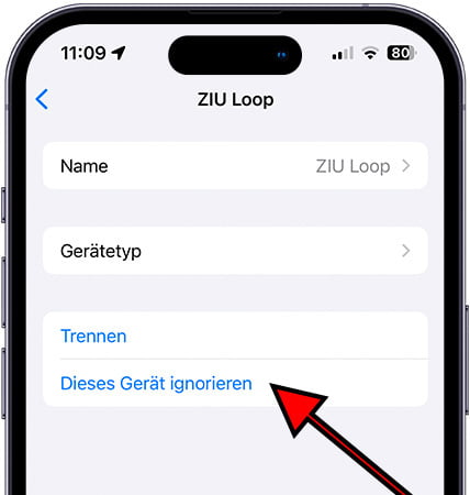 Bluetooth-Gerät auf dem iPhone ignorieren