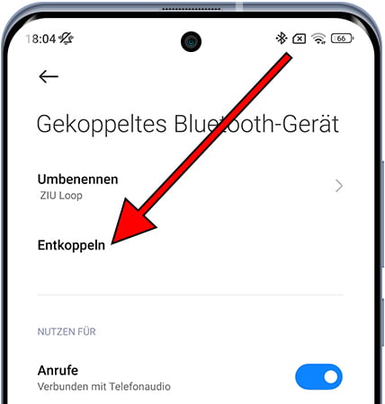 Bluetooth-Gerät auf Xiaomi trennen