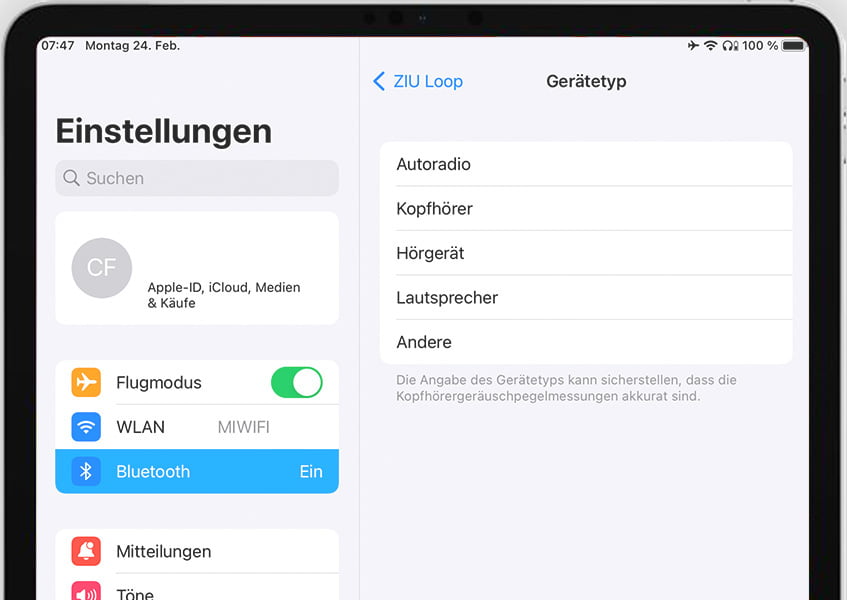 Arten von Bluetooth-Geräten auf dem iPhone