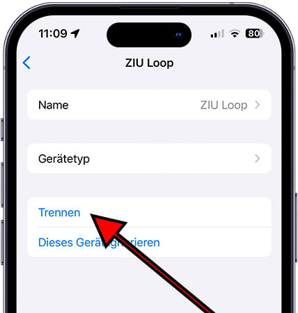 Bluetooth-Gerät auf dem iPhone trennen