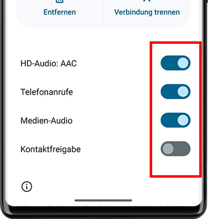 Bluetooth-Audioeinstellungen auf Android