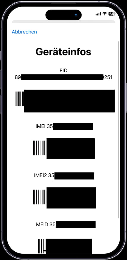 Information IMEI iOS
