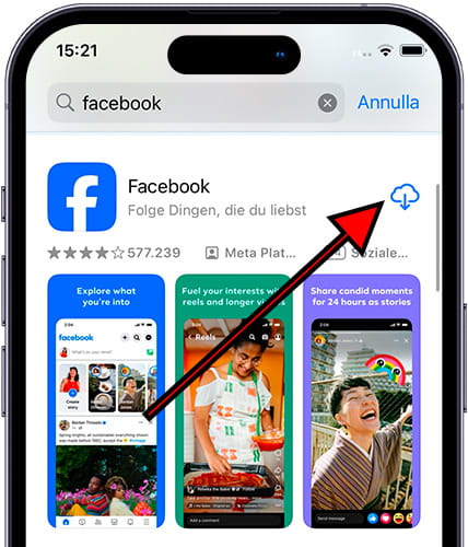 Laden Sie Facebook von App Store