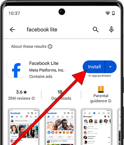 Laden Sie Facebook von Google Play