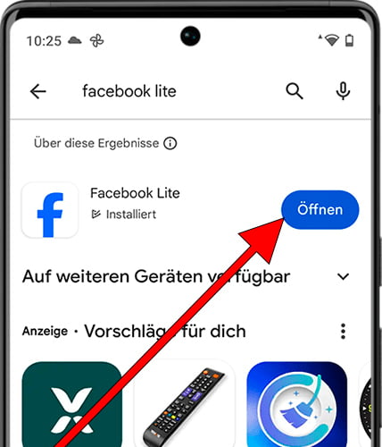 Facebook auf dem Android öffnen