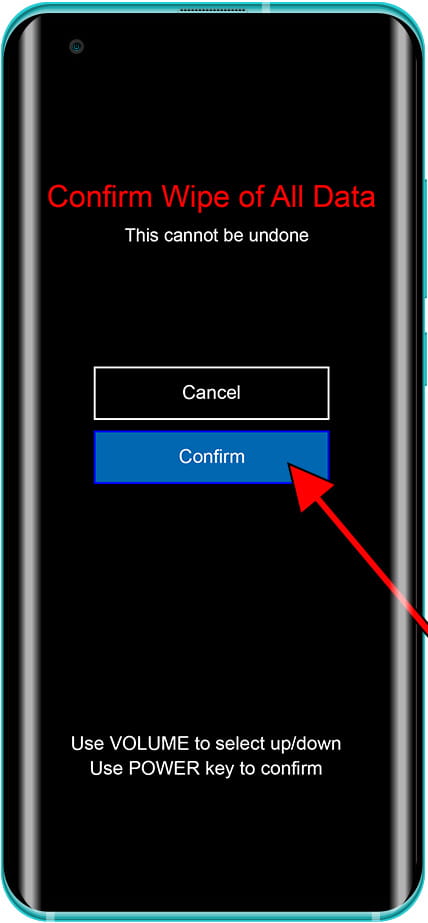 Confirm Wipe data MIUI Recovery