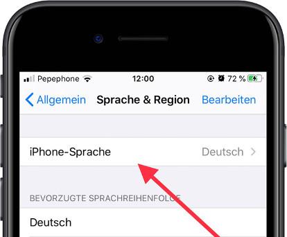 IPhone Sprache iOS
