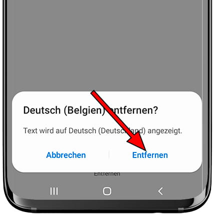 Bestätigen Sie das Entfernen von Sprachen Android