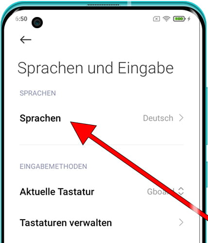 Android-Menüsprachen