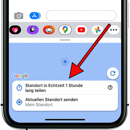 Teilen Sie den iOS-Standort