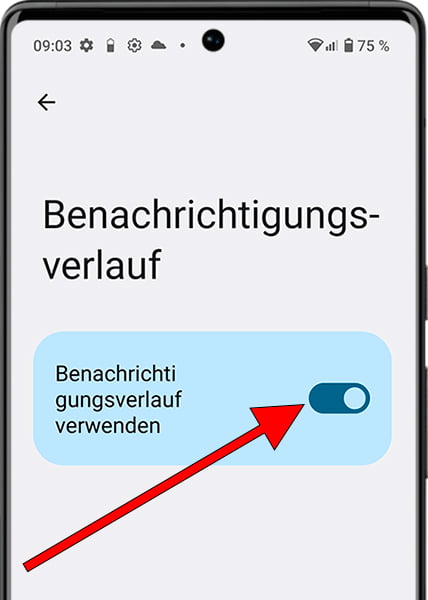 Benachrichtigungsverlauf Android aktivieren