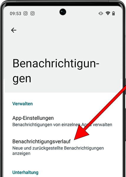 Android-Benachrichtigungsverlauf